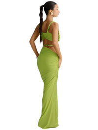 Thumbnail for Women's Bandage Sexy 2-Piece Sets Club Backless Decorative Cord Top and Skirt Sets Summer Vacation, Drestiny, Sets, Skirt Sets, Skirts, Crop Tops, Sleeveless, Casual Shirts, XS, S, M, L, XL, 2, 4, 6, 8, 10, 12, Red Print, Blue Print, Orange, Avocado Green, Grey, Coffee, White, Pink, Black, Deep Pink, USA, Canada, Aus, NZ, UK, Bandage Two Piece Set, Women's Bodycon Sets, Clubwear Two Piece Outfits, Sexy Co Ord Sets, Bandage Skirt and Top Set, Bandage Co Ord Set, Clubbing Outfits Two Piece, shopdrestiny.com