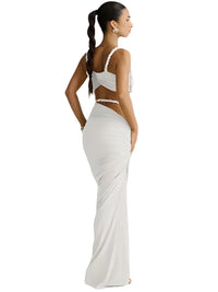 Thumbnail for Women's Bandage Sexy 2-Piece Sets Club Backless Decorative Cord Top and Skirt Sets Summer Vacation, Drestiny, Sets, Skirt Sets, Skirts, Crop Tops, Sleeveless, Casual Shirts, XS, S, M, L, XL, 2, 4, 6, 8, 10, 12, Red Print, Blue Print, Orange, Avocado Green, Grey, Coffee, White, Pink, Black, Deep Pink, USA, Canada, Aus, NZ, UK, Bandage Two Piece Set, Women's Bodycon Sets, Clubwear Two Piece Outfits, Sexy Co Ord Sets, Bandage Skirt and Top Set, Bandage Co Ord Set, Clubbing Outfits Two Piece, shopdrestiny.com