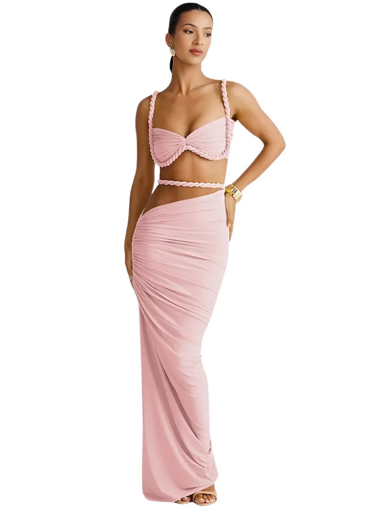 Women's Bandage Sexy 2-Piece Sets Club Backless Decorative Cord Top and Skirt Sets Summer Vacation, Drestiny, Sets, Skirt Sets, Skirts, Crop Tops, Sleeveless, Casual Shirts, XS, S, M, L, XL, 2, 4, 6, 8, 10, 12, Red Print, Blue Print, Orange, Avocado Green, Grey, Coffee, White, Pink, Black, Deep Pink, USA, Canada, Aus, NZ, UK, Bandage Two Piece Set, Women's Bodycon Sets, Clubwear Two Piece Outfits, Sexy Co Ord Sets, Bandage Skirt and Top Set, Bandage Co Ord Set, Clubbing Outfits Two Piece, shopdrestiny.com