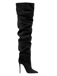 Thumbnail for Women's Suede Stiletto Boots Over The Knee Pointed Toe Sexy High Heels Long Boots Solid Color Women's Winter Designer Shoes, Drestiny, Boots, Thigh Highs, Over The Knee Boots, Stilettos, Heels, High Heels, FR, United States, Canada, Australia, New Zealand, United Kingdom, Brown, Green, Khaki, Purple, Grey, Blue, Black, shopdrestiny.com