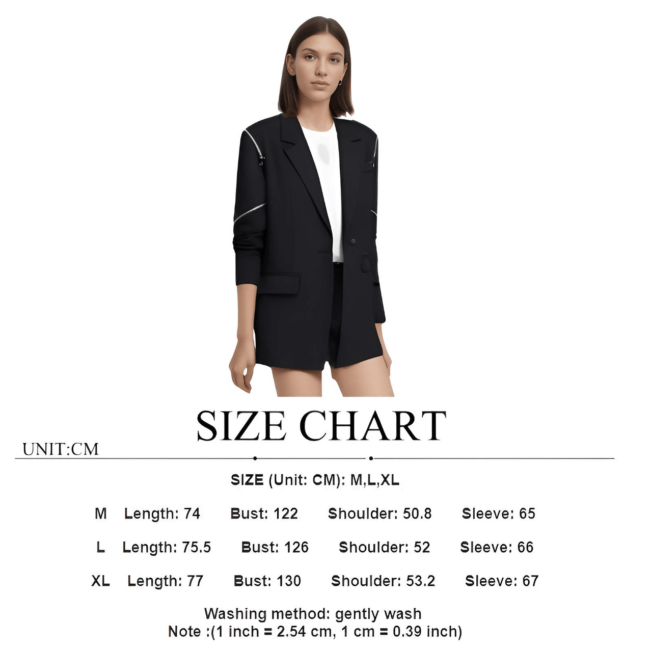 Women's Black Zipper Blazer -, Blazers , Drestiny , Australia, Black, Blazers, Canada, FR, Jackets, L, M, New Zealand, United Kingdom, United States, XL , Drestiny , www.shopdrestiny.com