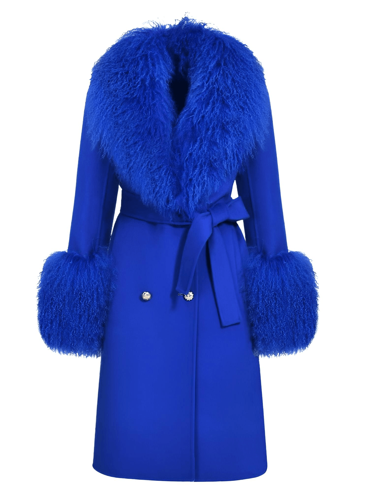 Women's Wool Cashmere Coat With Real Mongolian Sheep Fur Collar and Cuffs Ladies Double Faced Coats Belted Winter Fall Long Coat -, Coats , Drestiny , Australia, Black, Blue, Brown, Coats, Coffee, Dark Brown, Fuchsia, Green, Khaki, L, Light Grey, Light Purple, Lilac, M, Mint, Mint Green, Neon Green, Orange, Pink, Purple, Red, Royal Blue, S, Teal, United Kingdom, United States, Violet Red, White, XL, XXL , Drestiny , www.shopdrestiny.com