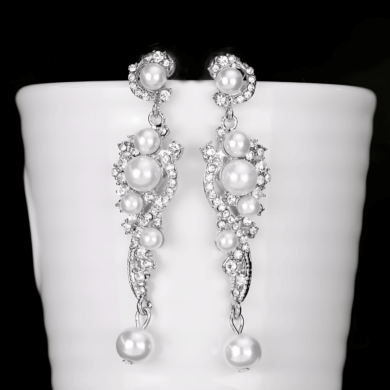 Women's Bridal Earrings -, Earrings , Drestiny , Australia, Canada, Earrings, Gender_Women, Gold, New Zealand, Silver, United Kingdom, United States, White , Drestiny , www.shopdrestiny.com