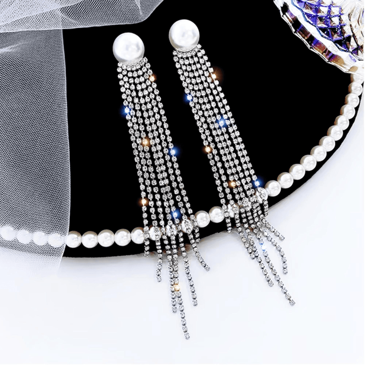 Women's Bridal Earrings -, Earrings , Drestiny , Australia, Canada, Earrings, Gender_Women, Gold, New Zealand, Silver, United Kingdom, United States, White , Drestiny , www.shopdrestiny.com