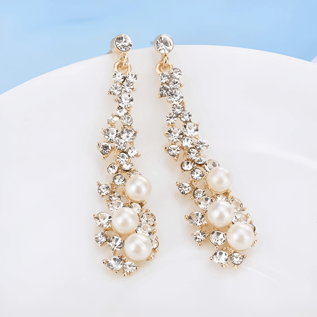 Women's Bridal Earrings -, Earrings , Drestiny , Australia, Canada, Earrings, Gender_Women, Gold, New Zealand, Silver, United Kingdom, United States, White , Drestiny , www.shopdrestiny.com