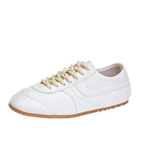 Thumbnail for Women's Real Leather Sneakers Designer Training Shoes Patchwork Lace-Up Sneakers Leather Flat Women's Shoes