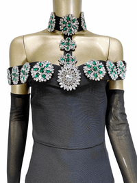 Thumbnail for Women's Celebrity Sexy Diamonds Dress Crystal Black Maxi Long Bodycon Elegant Evening Club Party Dress -, Dress , Drestiny , 10, 2, 4, 6, 8, Ankle Length Dresses, Australia, Black, FR, Green, L, Long Sleeves, M, Maxi Dresses, New Zealand, Off Shoulder, S, Silver, United Kingdom, United States, XS , Drestiny , www.shopdrestiny.com