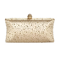 Thumbnail for Gold clutch bag with decorative embellishments on a white background