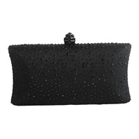 Thumbnail for Black clutch bag with rhinestone embellishments on a white background