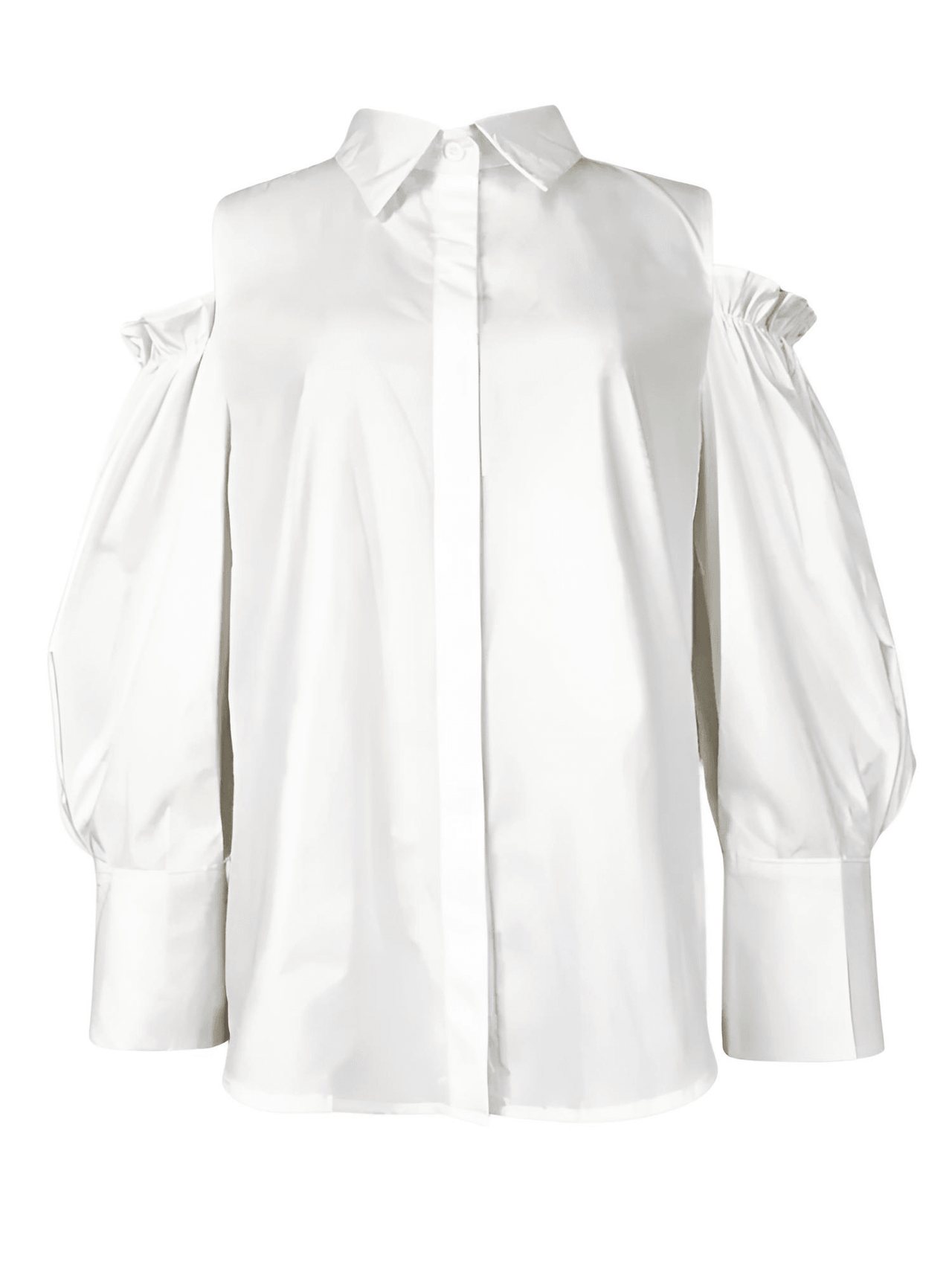 Women's Cold-Shoulder Tuxedo Blouse Summer Office Tops for Women, Blouses, Dress Shirts, Casual Shirts, 3/4 Sleeves, Black, White, Green, Purple, Light Blue, S, M, L, XL, XXL, United States, USA, Canada, Australia, New Zealand, United Kingdom, UK, cold shoulder blouse, women's cold shoulder tops, tuxedo blouse women's, white cold shoulder blouse, formal cold shoulder blouse, shopdrestiny.com