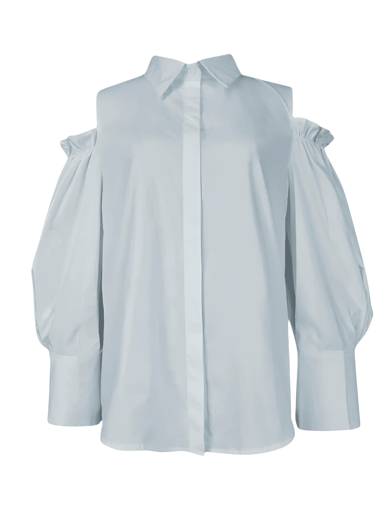 Women's Cold-Shoulder Tuxedo Blouse Summer Office Tops for Women, Blouses, Dress Shirts, Casual Shirts, 3/4 Sleeves, Black, White, Green, Purple, Light Blue, S, M, L, XL, XXL, United States, USA, Canada, Australia, New Zealand, United Kingdom, UK, cold shoulder blouse, women's cold shoulder tops, tuxedo blouse women's, blue cold shoulder blouse, formal cold shoulder blouse, shopdrestiny.com