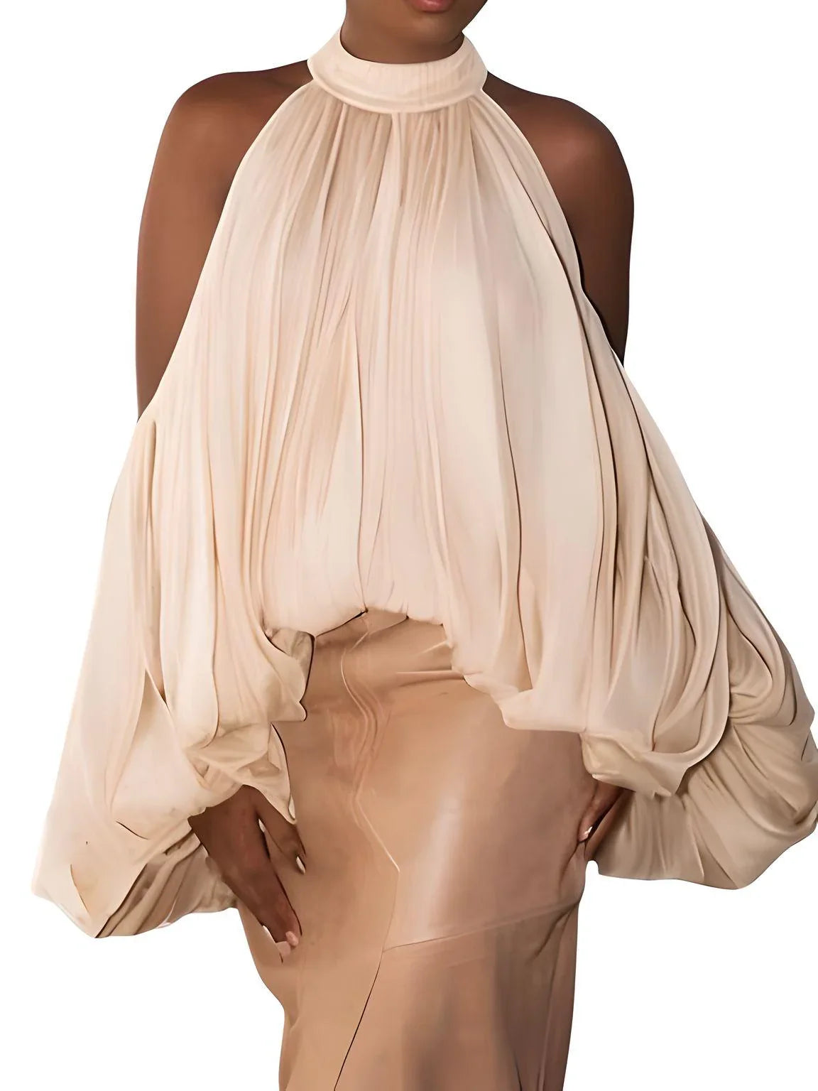 Women's Cold Shoulder Puff Blouse O Neck Minimalist Shirts Female Fashion Stylish Clothes, Drestiny, Blouses, Long Sleeves, Off Shoulder, Dress Shirts, United States, USA, Canada, Australia, New Zealand, United Kingdom, UK, Apricot, Yellow, Cold shoulder tops for women, puff sleeve blouse women's, off shoulder puff sleeve top, ladies cold shoulder tops, fashion cold shoulder blouses, S, M, L, XL, 4, 6, 8, 10, 12, shopdrestiny.com