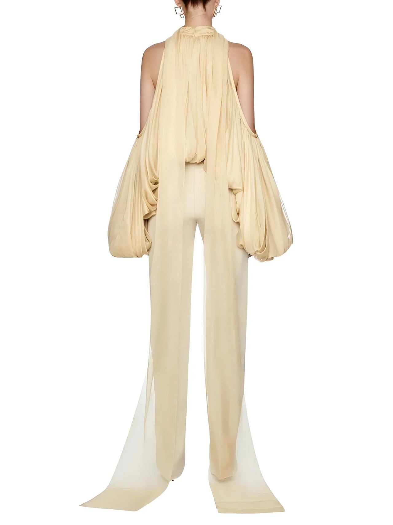 Women's Cold Shoulder Puff Blouse O Neck Minimalist Shirts Female Fashion Stylish Clothes, Drestiny, Blouses, Long Sleeves, Off Shoulder, Dress Shirts, United States, USA, Canada, Australia, New Zealand, United Kingdom, UK, Apricot, Yellow, Cold shoulder tops for women, puff sleeve blouse women's, off shoulder puff sleeve top, ladies cold shoulder tops, fashion cold shoulder blouses, S, M, L, XL, 4, 6, 8, 10, 12, shopdrestiny.com