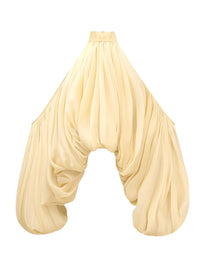 Thumbnail for Women's Cold Shoulder Puff Blouse O Neck Minimalist Shirts Female Fashion Stylish Clothes, Drestiny, Blouses, Long Sleeves, Off Shoulder, Dress Shirts, United States, USA, Canada, Australia, New Zealand, United Kingdom, UK, Apricot, Yellow, Cold shoulder tops for women, puff sleeve blouse women's, off shoulder puff sleeve top, ladies cold shoulder tops, fashion cold shoulder blouses, S, M, L, XL, 4, 6, 8, 10, 12, shopdrestiny.com