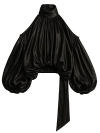 Thumbnail for Women's Cold Shoulder Puff Blouse O Neck Minimalist Shirts Female Fashion Stylish Clothes