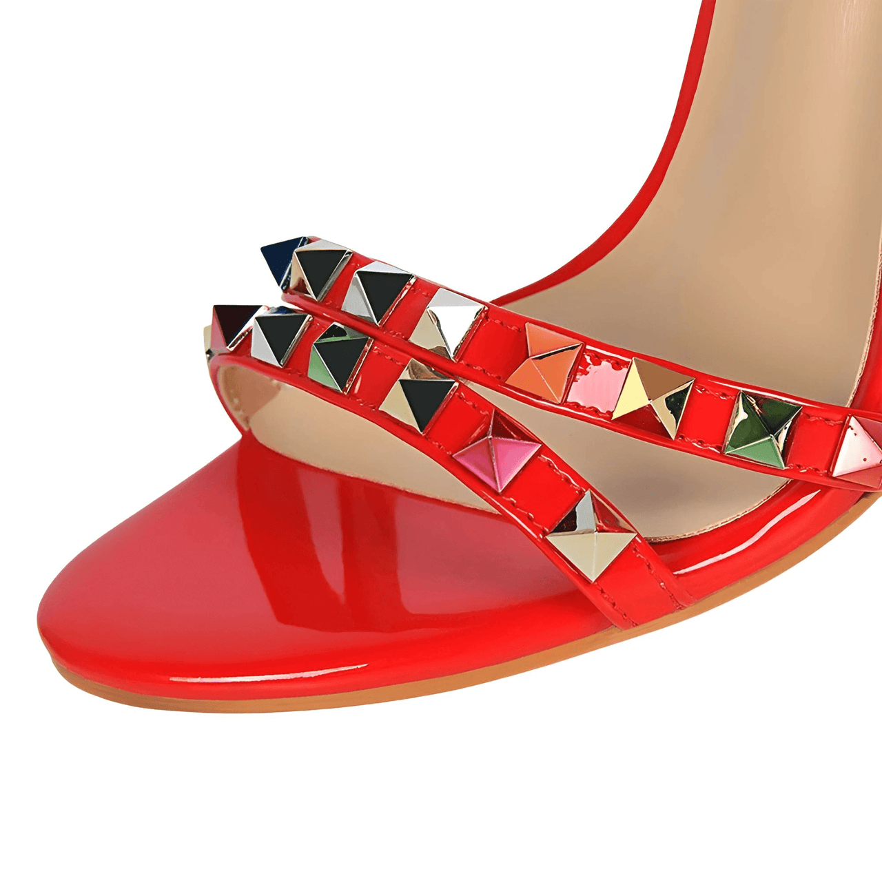 Women's Color Rivet Sandals Roman Style Heeled Sandals Hollow Out High Heels Stiletto Sexy Party Shoes Sandals, Drestiny, Heels, High Heels, Sandals, Stilettos, United States, USA, Australia, New Zealand, United Kingdom, UK, 4, 5, 6, 6.5, 7, 8, 9, Champagne, Black, Red, White, Bronze, Silver, Nude, rivet sandals women, studded sandals for women, women's leather rivet sandals, studded sandals women uk, ladies rivet detail sandals, shopdrestiny.com