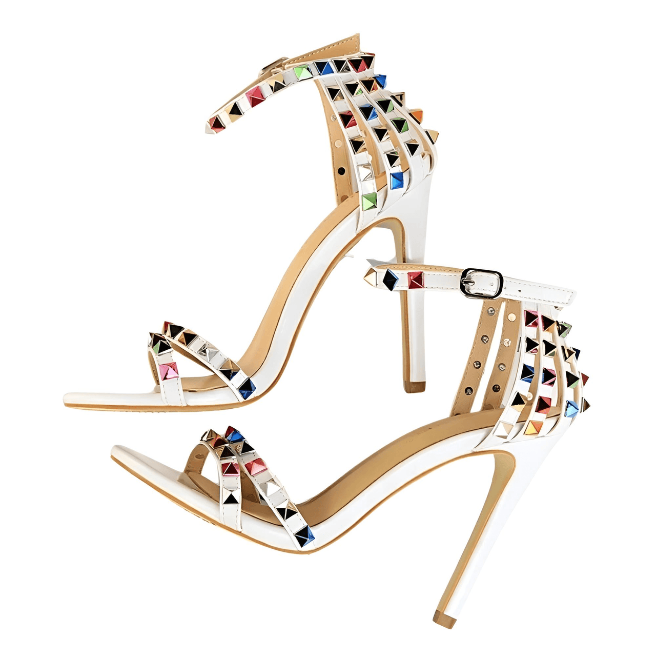 Women's Color Rivet Sandals Roman Style Heeled Sandals Hollow Out High Heels Stiletto Sexy Party Shoes Sandals, Drestiny, Heels, High Heels, Sandals, Stilettos, United States, USA, Australia, New Zealand, United Kingdom, UK, 4, 5, 6, 6.5, 7, 8, 9, Champagne, Black, Red, White, Bronze, Silver, Nude, rivet sandals women, studded sandals for women, women's leather rivet sandals, studded sandals women uk, ladies rivet detail sandals, shopdrestiny.com