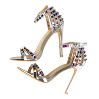 Thumbnail for Women's Color Rivet Sandals Roman Style Heeled Sandals Hollow Out High Heels Stiletto Sexy Party Shoes Sandals, Drestiny, Heels, High Heels, Sandals, Stilettos, United States, USA, Australia, New Zealand, United Kingdom, UK, 4, 5, 6, 6.5, 7, 8, 9, Champagne, Black, Red, White, Bronze, Silver, Nude, rivet sandals women, studded sandals for women, women's leather rivet sandals, studded sandals women uk, ladies rivet detail sandals, shopdrestiny.com