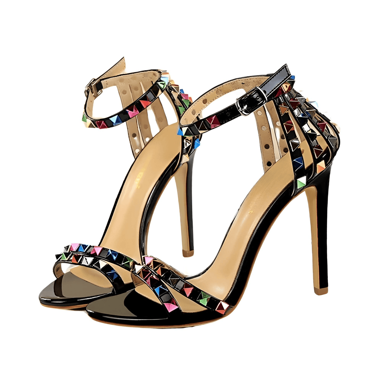 Women's Color Rivet Sandals Roman Style Heeled Sandals Hollow Out High Heels Stiletto Sexy Party Shoes Sandals, Drestiny, Heels, High Heels, Sandals, Stilettos, United States, USA, Australia, New Zealand, United Kingdom, UK, 4, 5, 6, 6.5, 7, 8, 9, Champagne, Black, Red, White, Bronze, Silver, Nude, rivet sandals women, studded sandals for women, women's leather rivet sandals, studded sandals women uk, ladies rivet detail sandals, shopdrestiny.com