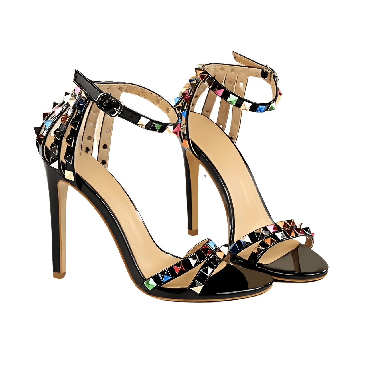 Women's Color Rivet Sandals Roman Style Heeled Sandals Hollow Out High Heels Stiletto Sexy Party Shoes Sandals, Drestiny, Heels, High Heels, Sandals, Stilettos, United States, USA, Australia, New Zealand, United Kingdom, UK, 4, 5, 6, 6.5, 7, 8, 9, Champagne, Black, Red, White, Bronze, Silver, Nude, rivet sandals women, studded sandals for women, women's leather rivet sandals, studded sandals women uk, ladies rivet detail sandals, shopdrestiny.com