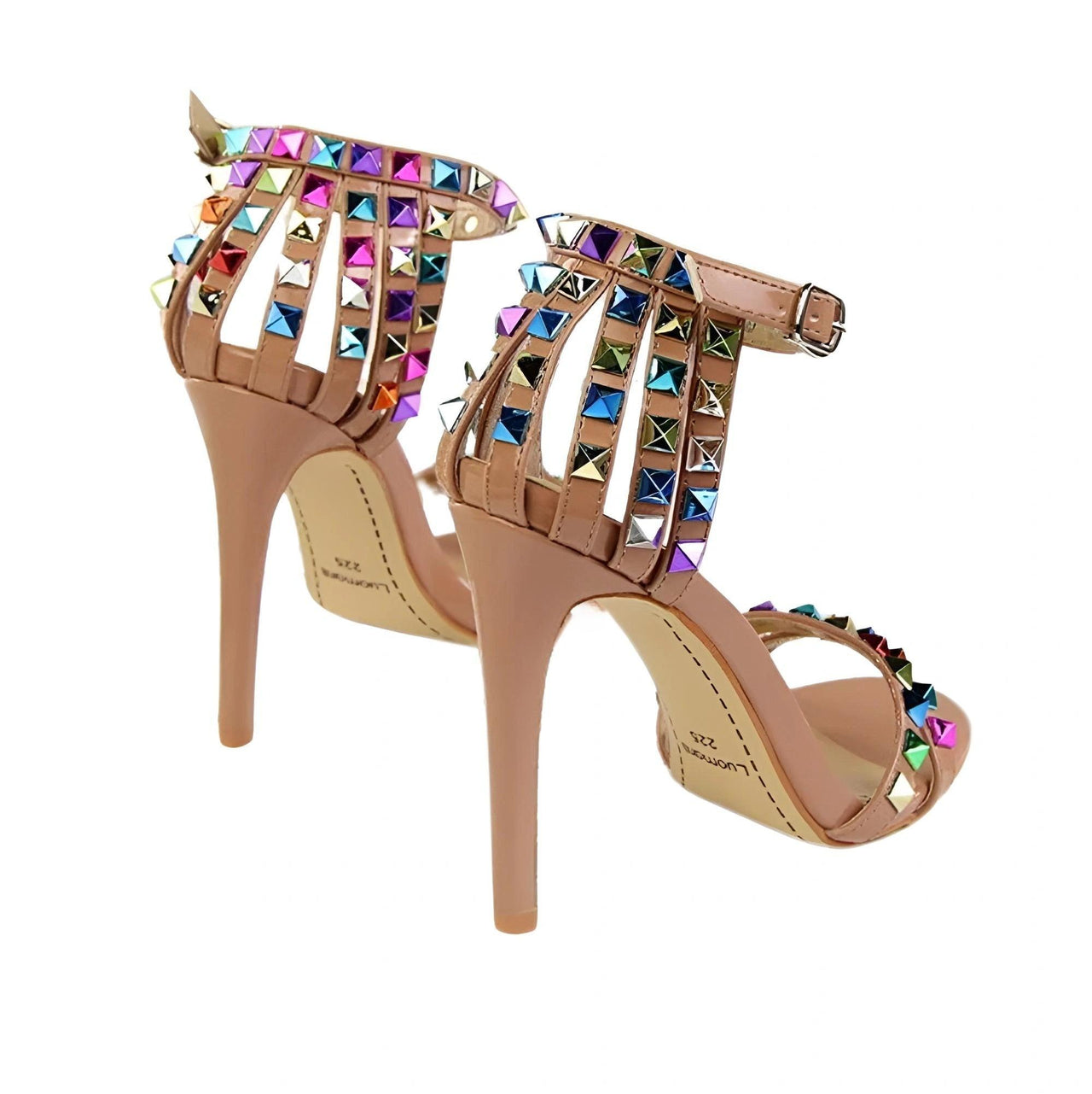Women's Color Rivet Sandals Roman Style Heeled Sandals Hollow Out High Heels Stiletto Sexy Party Shoes Sandals, Drestiny, Heels, High Heels, Sandals, Stilettos, United States, USA, Australia, New Zealand, United Kingdom, UK, 4, 5, 6, 6.5, 7, 8, 9, Champagne, Black, Red, White, Bronze, Silver, Nude, rivet sandals women, studded sandals for women, women's leather rivet sandals, studded sandals women uk, ladies rivet detail sandals, shopdrestiny.com