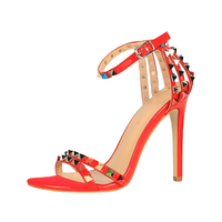 Thumbnail for Women's Color Rivet Sandals Roman Style Heeled Sandals Hollow Out High Heels Stiletto Sexy Party Shoes Sandals, Drestiny, Heels, High Heels, Sandals, Stilettos, United States, USA, Australia, New Zealand, United Kingdom, UK, 4, 5, 6, 6.5, 7, 8, 9, Champagne, Black, Red, White, Bronze, Silver, Nude, rivet sandals women, studded sandals for women, women's leather rivet sandals, studded sandals women uk, ladies rivet detail sandals, shopdrestiny.com