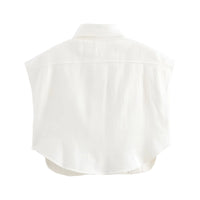 Thumbnail for Women's Utility Crop Top 2025 Spring New High Fashion Breathable Blouses Double Pocket Front Sleeveless Crop Tops, Drestiny, Sleeveless, Vests, Crop Tops, Casual Shirts, S, M, L, Sky Blue, Orange, Khaki, Olive Green, Lavender, Pink, White, Black, United States, USA, Canada, Australia, New Zealand, United Kingdom, UK, Cropped Vest, Utility Vest, Cargo Vest, shopdrestiny.com