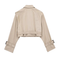 Thumbnail for Women's Crop Belted Jacket