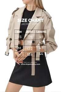 Thumbnail for Women's Crop Belted Jacket -, Jackets , Drestiny , Australia, Beige, Black, Canada, Charcoal, Coffee, Jackets, Khaki, L, M, Navy, New Zealand, S, United Kingdom, United States, White , Drestiny , www.shopdrestiny.com