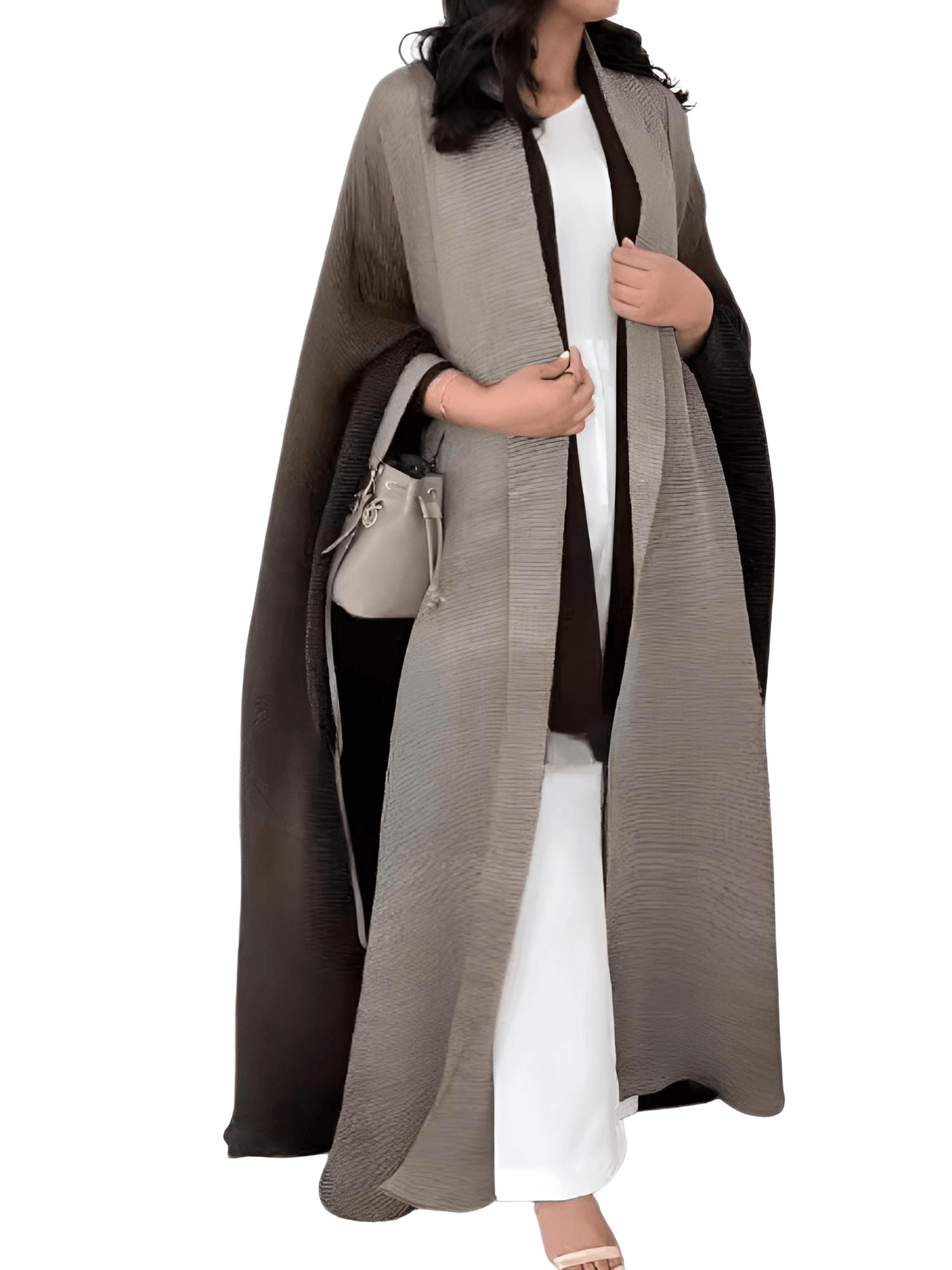 Women's Gradient Pleated Jacket Bat Sleeve Scarf Collar Long Jacket Female Fashion Clothing -, Jackets , Drestiny , Australia, Black, Blue, Brown, Burgundy, Coffee, Dark Brown, Dark Green, Dark Grey, Dark Red, Gold, Green, Jackets, Light Blue, Light Brown, Light Purple, Long Sleeves, New Zealand, Orange, Pink, Purple, United Kingdom, United States, Violet Red, Yellow , Drestiny , www.shopdrestiny.com