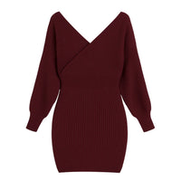 Thumbnail for Dark red sweater dress on a white background