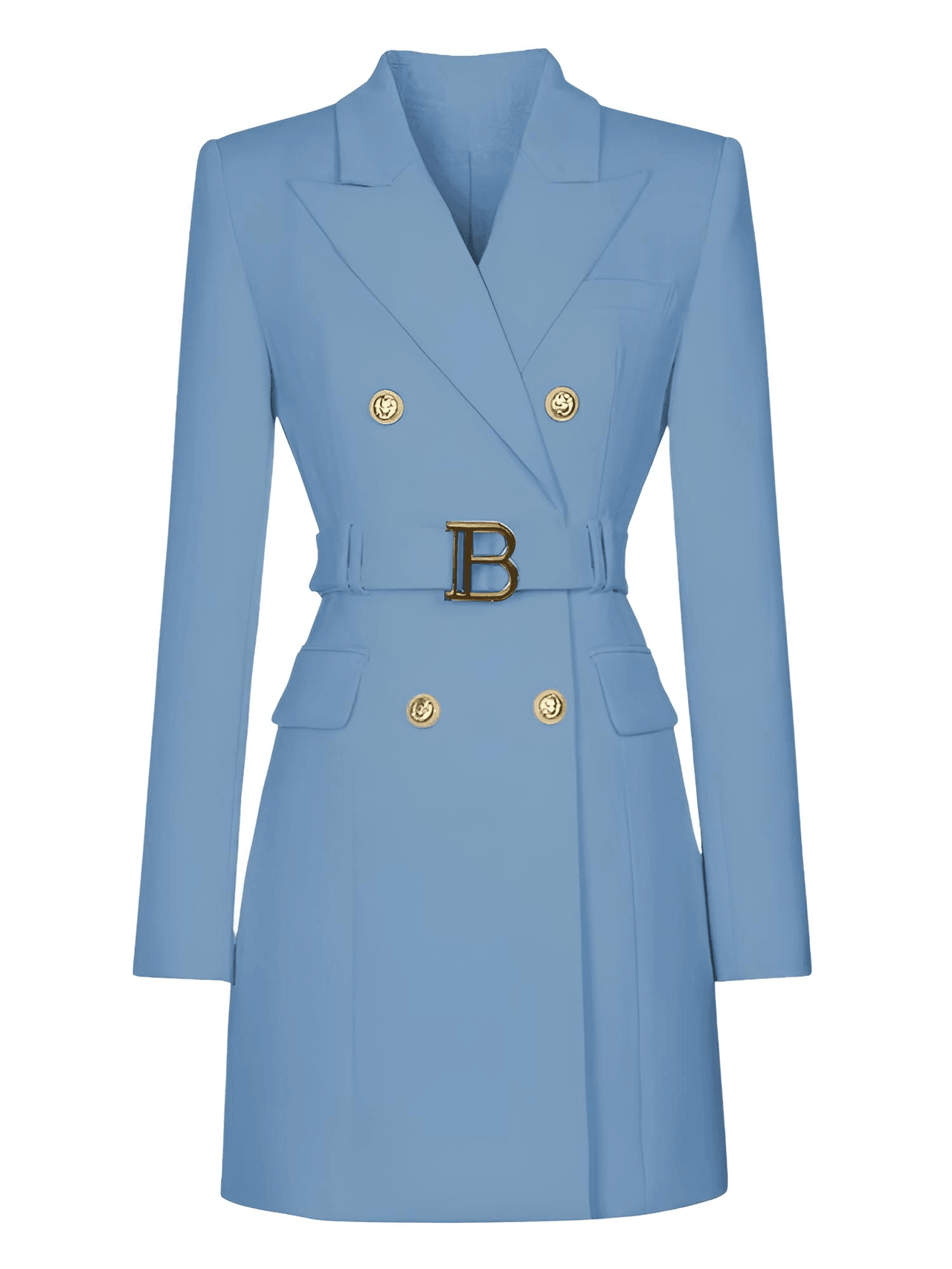 Women's Double Breasted Suit Dress With Belt, Drestiny, Dresses, Mini Dresses, Long Sleeves, S, M, L, XL, XXL, 3XL, XXXL, 4, 6, 8, 10, 12, 14, 16, United States, USA, Canada, Australia, New Zealand, United Kingdom, UK, mini blazer dress, long sleeve blazer dress, Pink, Deep Pink, Black, White, Light Blue, Dark Blue, Light Purple, Orange, Royal Blue, Purple, Dark Purple, Malachite Green, Red, Green, shopdrestiny.com