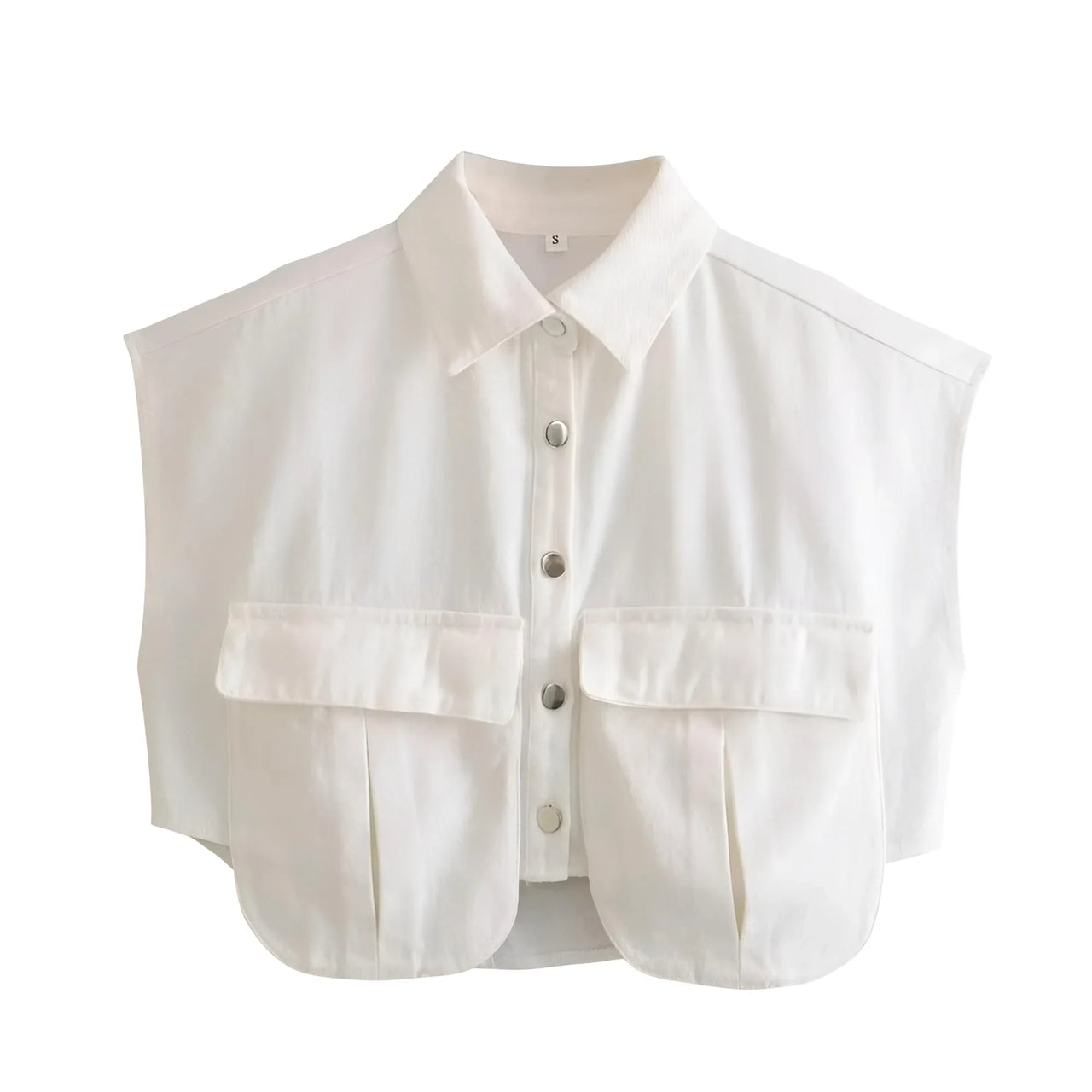 White shirt vest on a white background