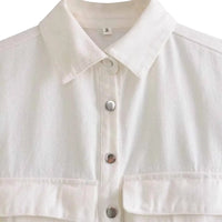 Thumbnail for Women's Double Pocket Sleeveless Denim Crop Top Vintage Chic Tops, Drestiny, Crop Tops, Casual Shirts, Tank Tops, Sleeveless, S, M, L, Light Blue, White, Dark Blue, United States, USA, Canada, Australia, New Zealand, United Kingdom, UK, denim crop top, sleeveless denim vest, utility vest crop top, y2k denim top, shopdrestiny.com