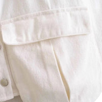 Thumbnail for Women's Double Pocket Sleeveless Denim Crop Top Vintage Chic Tops, Drestiny, Crop Tops, Casual Shirts, Tank Tops, Sleeveless, S, M, L, Light Blue, White, Dark Blue, United States, USA, Canada, Australia, New Zealand, United Kingdom, UK, denim crop top, sleeveless denim vest, utility vest crop top, y2k denim top, shopdrestiny.com