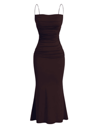 Thumbnail for Women's Dresses Elegant Party Slim Fitting Dress Spaghetti Strap Mermaid Maxi Party Dress, Dresses, Off Shoulder, Sleeveless, Ankle Length Dresses, Tea Length Dresses, Maxi Dresses, XS, S, M, L, XL, XXL, 2, 4, 6, 8, 10, 12, 14, 16, Dark Red, Black, Dark Green, Deep Pink, Light Blue, Brown, Red, United States, USA, Canada, Australia, United Kingdom, UK, mermaid maxi dress, Elegant mermaid maxi dress, brown mermaid maxi party dress, shopdrestiny.com