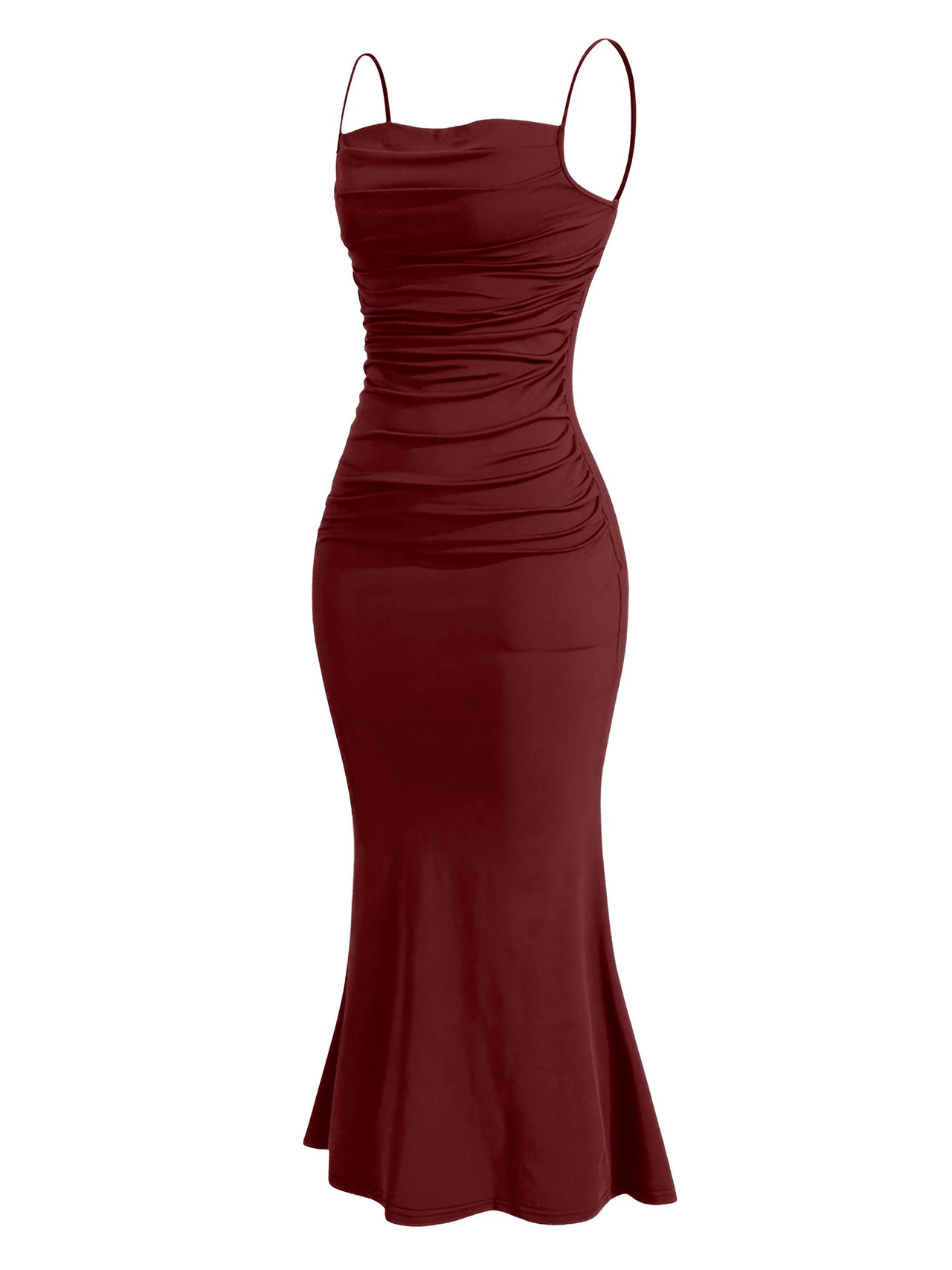 Women's Dresses Elegant Party Slim Fitting Dress Spaghetti Strap Mermaid Maxi Party Dress, Dresses, Off Shoulder, Sleeveless, Ankle Length Dresses, Tea Length Dresses, Maxi Dresses, XS, S, M, L, XL, XXL, 2, 4, 6, 8, 10, 12, 14, 16, Dark Red, Black, Dark Green, Deep Pink, Light Blue, Brown, Red, United States, USA, Canada, Australia,  United Kingdom, UK, dark red mermaid maxi dress, Elegant mermaid maxi dress, mermaid maxi party dress, shopdrestiny.com