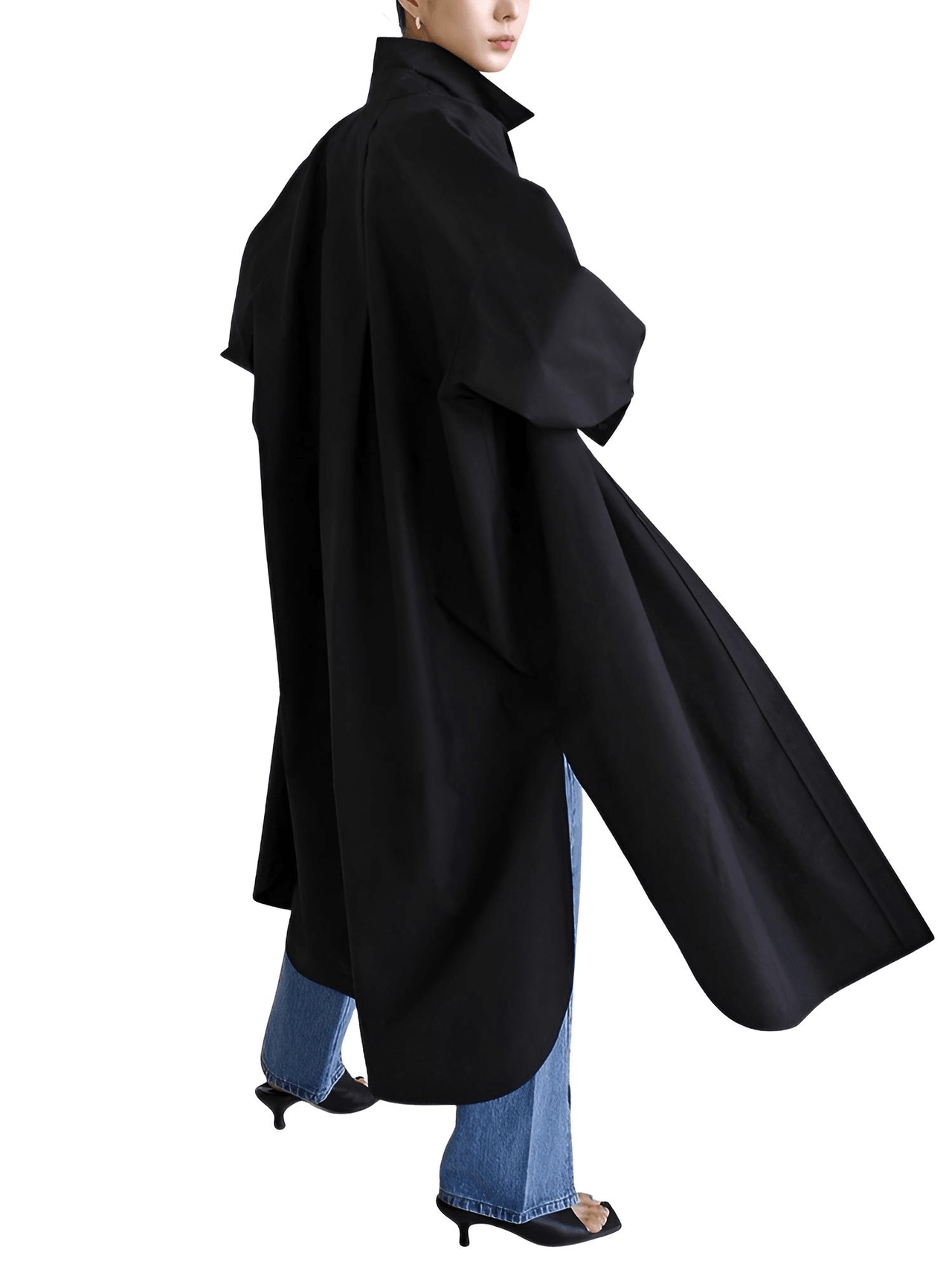 Women's Extra Long Blouse Casual New Lapel Long Sleeve Loose Fit Shirt Women's Fashion -, Blouses , Drestiny , Australia, Black, Blue, Casual Shirts, Dress Shirts, FR, L, Long Sleeves, M, New Zealand, S, United Kingdom, United States, White, XL , Drestiny , www.shopdrestiny.com