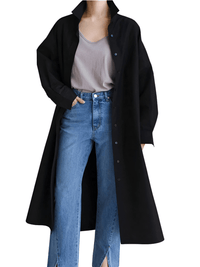 Thumbnail for Women's Extra Long Blouse Casual New Lapel Long Sleeve Loose Fit Shirt Women's Fashion -, Blouses , Drestiny , Australia, Black, Blue, Casual Shirts, Dress Shirts, FR, L, Long Sleeves, M, New Zealand, S, United Kingdom, United States, White, XL , Drestiny , www.shopdrestiny.com