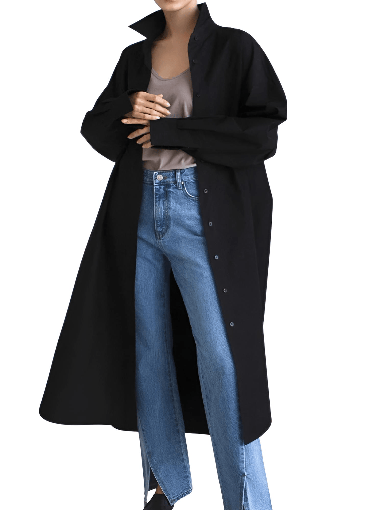 Women's Extra Long Blouse Casual New Lapel Long Sleeve Loose Fit Shirt Women's Fashion -, Blouses , Drestiny , Australia, Black, Blue, Casual Shirts, Dress Shirts, FR, L, Long Sleeves, M, New Zealand, S, United Kingdom, United States, White, XL , Drestiny , www.shopdrestiny.com