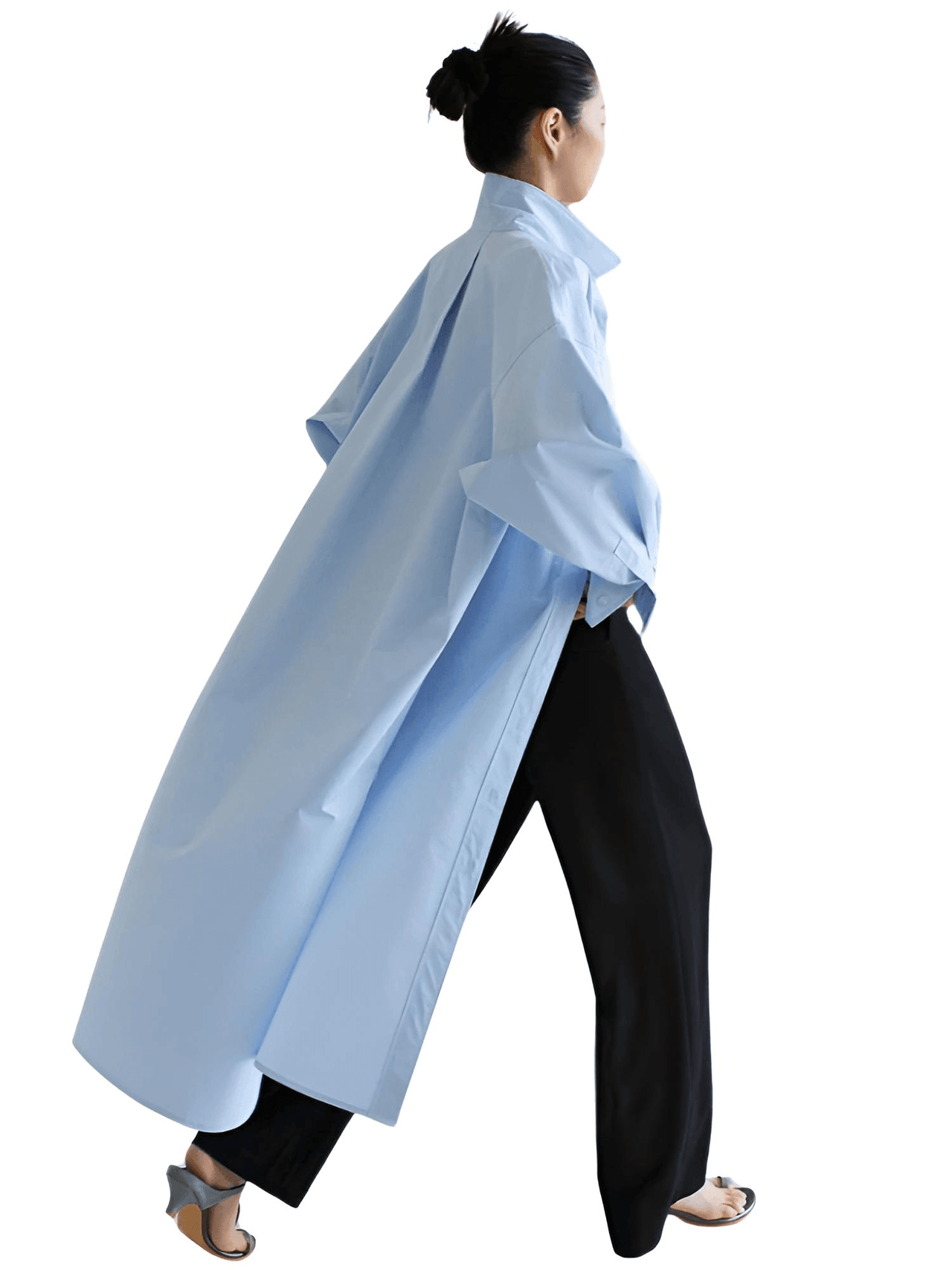 Women's Extra Long Blouse Casual New Lapel Long Sleeve Loose Fit Shirt Women's Fashion -, Blouses , Drestiny , Australia, Black, Blue, Casual Shirts, Dress Shirts, FR, L, Long Sleeves, M, New Zealand, S, United Kingdom, United States, White, XL , Drestiny , www.shopdrestiny.com