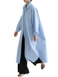 Thumbnail for Women's Extra Long Blouse Casual New Lapel Long Sleeve Loose Fit Shirt Women's Fashion -, Blouses , Drestiny , Australia, Black, Blue, Casual Shirts, Dress Shirts, FR, L, Long Sleeves, M, New Zealand, S, United Kingdom, United States, White, XL , Drestiny , www.shopdrestiny.com