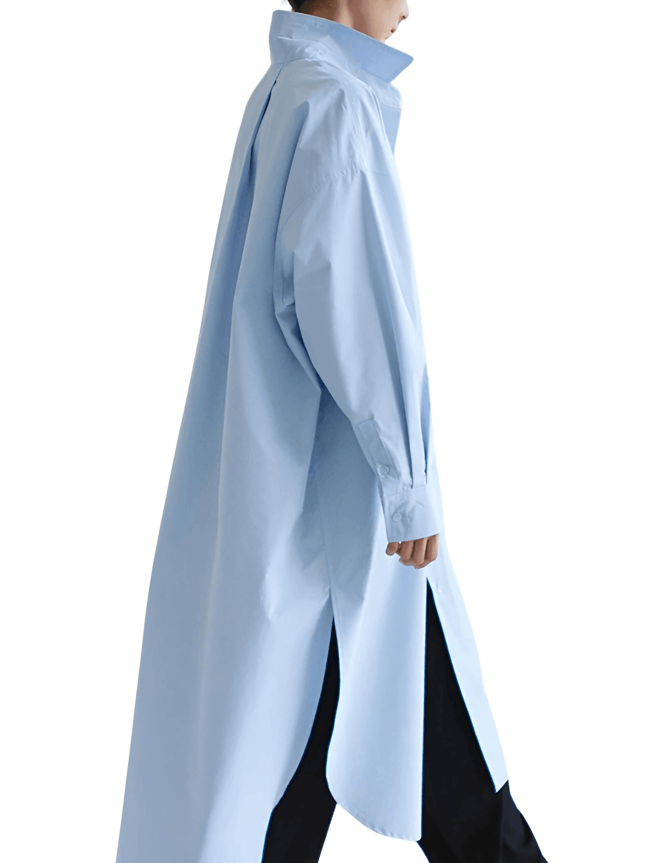 Women's Extra Long Blouse Casual New Lapel Long Sleeve Loose Fit Shirt Women's Fashion -, Blouses , Drestiny , Australia, Black, Blue, Casual Shirts, Dress Shirts, FR, L, Long Sleeves, M, New Zealand, S, United Kingdom, United States, White, XL , Drestiny , www.shopdrestiny.com