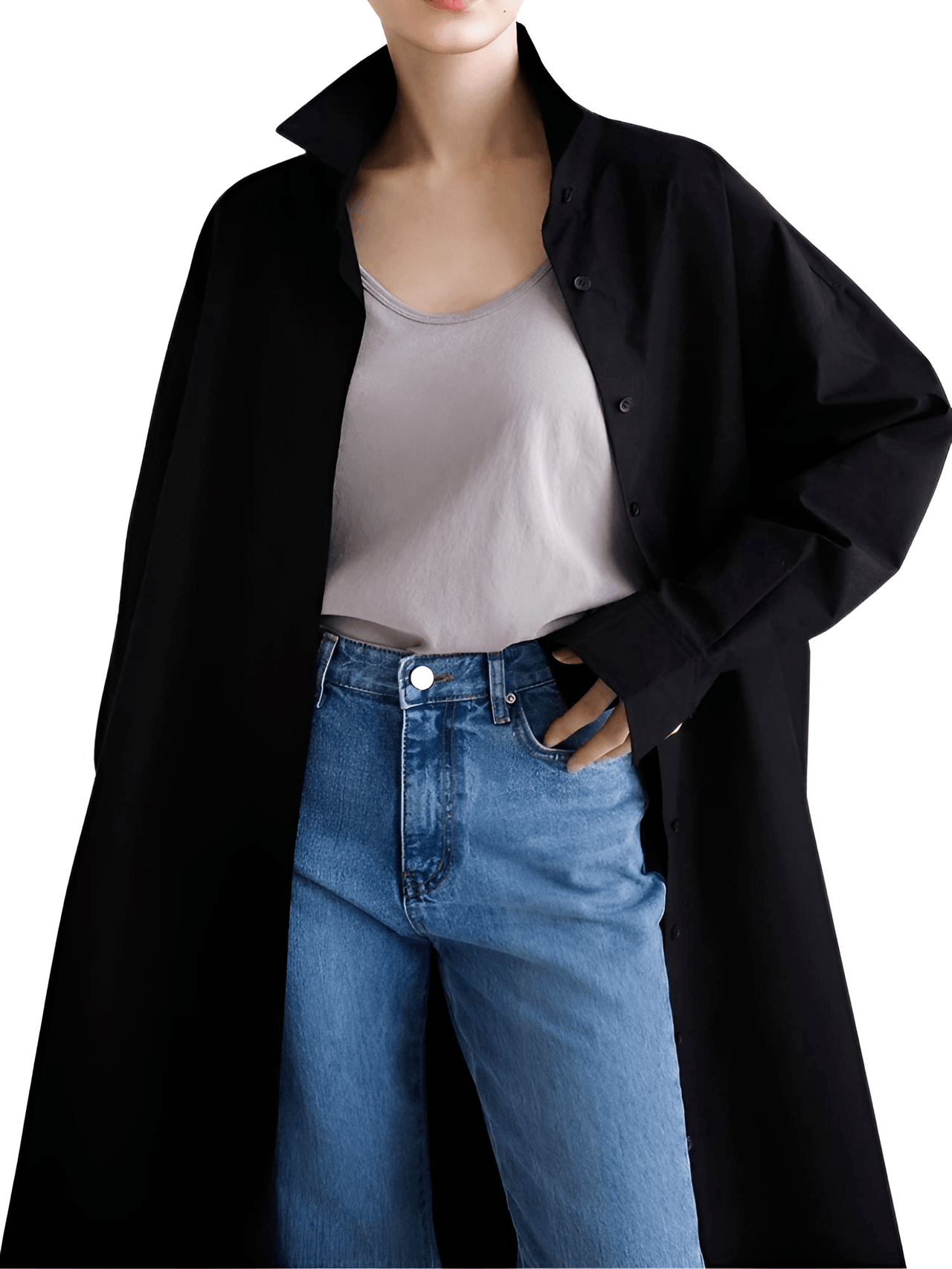 Women's Extra Long Blouse Casual New Lapel Long Sleeve Loose Fit Shirt Women's Fashion -, Blouses , Drestiny , Australia, Black, Blue, Casual Shirts, Dress Shirts, FR, L, Long Sleeves, M, New Zealand, S, United Kingdom, United States, White, XL , Drestiny , www.shopdrestiny.com