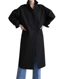 Thumbnail for Women's Extra Long Blouse Casual New Lapel Long Sleeve Loose Fit Shirt Women's Fashion -, Blouses , Drestiny , Australia, Black, Blue, Casual Shirts, Dress Shirts, FR, L, Long Sleeves, M, New Zealand, S, United Kingdom, United States, White, XL , Drestiny , www.shopdrestiny.com