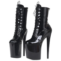 Thumbnail for Women's Extreme High Heel Platform Boots Lace Up Sexy Black Pole Dancing Ankle Boots Side Zip 5-12 -, Boots , Drestiny , 10, 11, 12, 5, 6, 7, 8, 9, Ankle Boots, Australia, Beige, Black, Boots, FR, Heels, High Heels, New Zealand, Stilettos, United Kingdom, United States , Drestiny , www.shopdrestiny.com