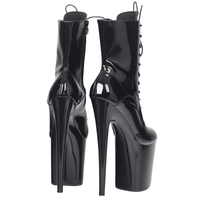 Thumbnail for Women's Extreme High Heel Platform Boots Lace Up Sexy Black Pole Dancing Ankle Boots Side Zip 5-12 -, Boots , Drestiny , 10, 11, 12, 5, 6, 7, 8, 9, Ankle Boots, Australia, Beige, Black, Boots, FR, Heels, High Heels, New Zealand, Stilettos, United Kingdom, United States , Drestiny , www.shopdrestiny.com