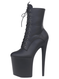 Thumbnail for Women's Extreme High Heel Platform Boots Lace Up Sexy Black Pole Dancing Ankle Boots Side Zip 5-12 -, Boots , Drestiny , 10, 11, 12, 5, 6, 7, 8, 9, Ankle Boots, Australia, Beige, Black, Boots, FR, Heels, High Heels, New Zealand, Stilettos, United Kingdom, United States , Drestiny , www.shopdrestiny.com