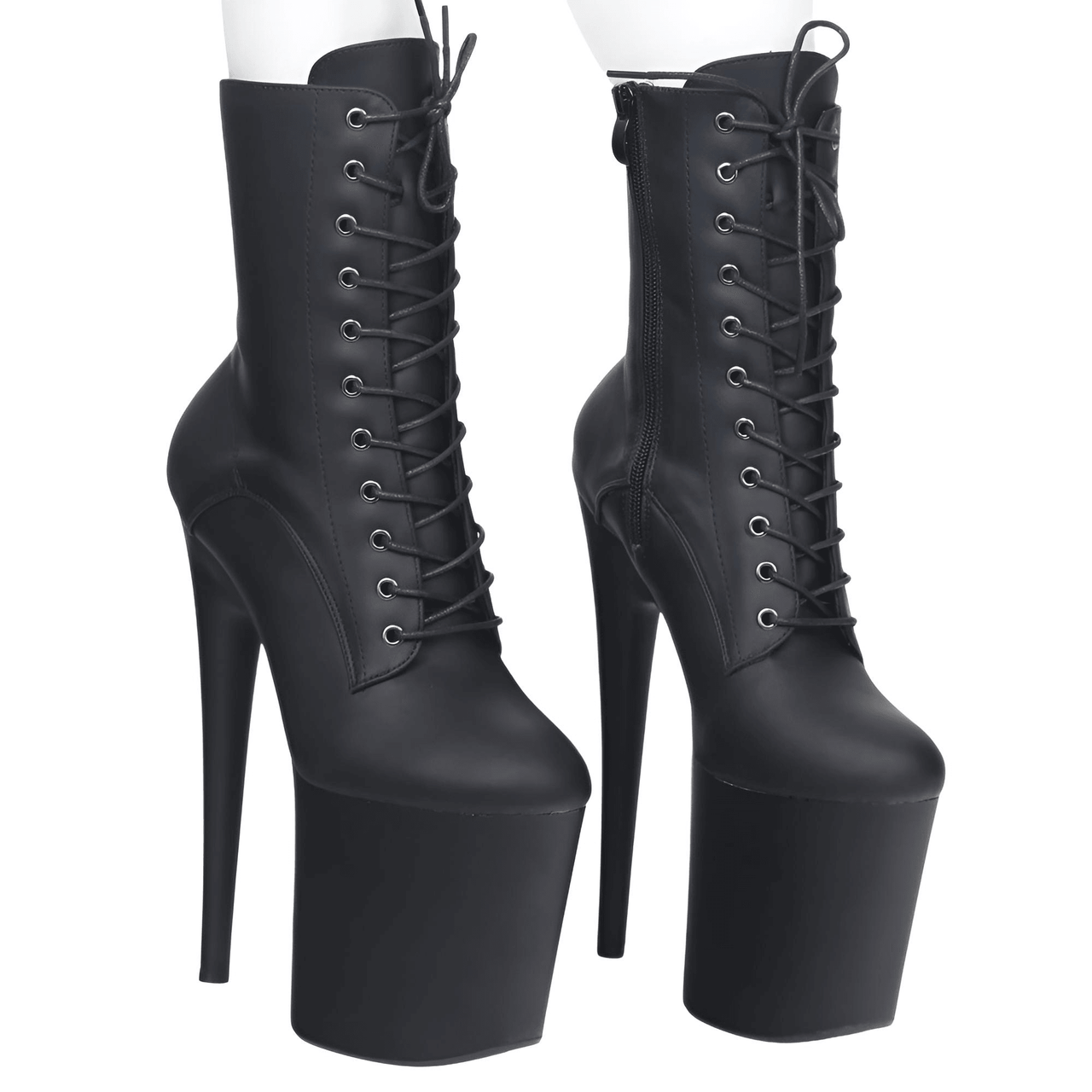 Women's Extreme High Heel Platform Boots Lace Up Sexy Black Pole Dancing Ankle Boots Side Zip 5-12 -, Boots , Drestiny , 10, 11, 12, 5, 6, 7, 8, 9, Ankle Boots, Australia, Beige, Black, Boots, FR, Heels, High Heels, New Zealand, Stilettos, United Kingdom, United States , Drestiny , www.shopdrestiny.com