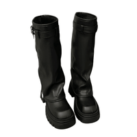 Thumbnail for Women's Fashion Belt Buckle Knee High Boots Ladies Elegant Platform Long Pipe Booties Casual Women's Knee High Booties, Drestiny, women's buckle knee high boots, black buckle knee high boots women, heeled buckle knee high boots women, women's knee high boots with buckle uk, best buckle knee high boots women, trendy buckle knee high boots women, affordable buckle knee high boots women uk, Boots, Heels, Black, Brown, 5, 6, 6.5, 7.5, 8.5, 9, United States, Australia,New Zealand, United Kingdom,shopdrestiny.com